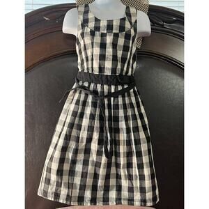 -DRESS GIRLS Black And White Plaid Girls Basic Edition Dress Size M 7/8